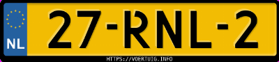 Kenteken afbeelding van 27RNL2, zwarte Volvo V70 2.0t
