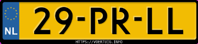 Kenteken afbeelding van 29PRLL, blauwe Volvo V70 Xc70