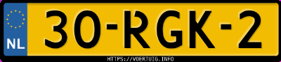 Kenteken afbeelding van 30RGK2, rode Volvo S60