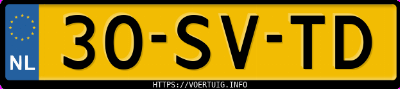 Kenteken afbeelding van 30SVTD, grijze Volvo V70 2.4