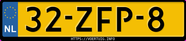 Kenteken afbeelding van 32ZFP8, grijze Volvo V40 T3