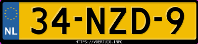 Kenteken afbeelding van 34NZD9, zwarte Volvo XC60 D3