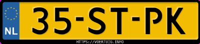 Kenteken afbeelding van 35STPK, blauwe Volvo V70 2.4d
