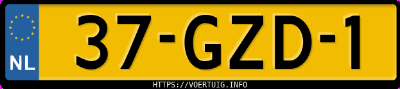 Kenteken afbeelding van 37GZD1, grijze Volvo V50 1.6 I 16v