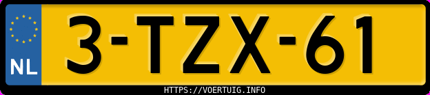 Kenteken afbeelding van 3TZX61, witte Volvo V70 D4