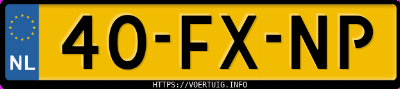 Kenteken afbeelding van 40FXNP, grijze Volvo V40 1.8i