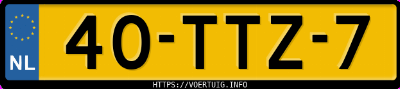 Kenteken afbeelding van 40TTZ7, grijze Volvo V70 T4