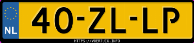 Kenteken afbeelding van 40ZLLP, blauwe Volvo V50 1.8 Flexifuel