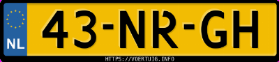 Kenteken afbeelding van 43NRGH, grijze Volvo V40 2.0t