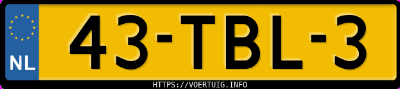 Kenteken afbeelding van 43TBL3, grijze Volvo XC60 T5