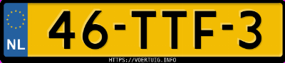 Kenteken afbeelding van 46TTF3, grijze Volvo V70 T4