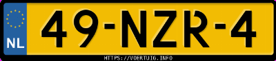 Kenteken afbeelding van 49NZR4, grijze Volvo V50 2.0