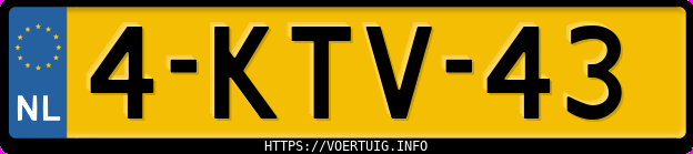 Kenteken afbeelding van 4KTV43, grijze Volvo V40 D2