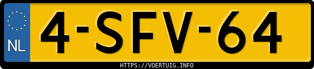 Kenteken afbeelding van 4SFV64, blauwe Volvo V40 D2