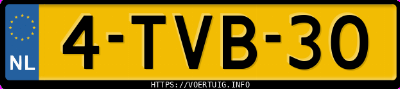 Kenteken afbeelding van 4TVB30, blauwe Volvo V40 T3