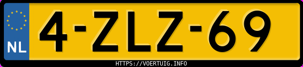 Kenteken afbeelding van 4ZLZ69, zwarte Volvo V70 T4
