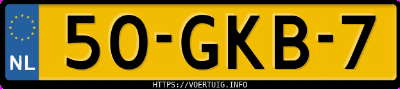Kenteken afbeelding van 50GKB7, grijze Volvo V 70
