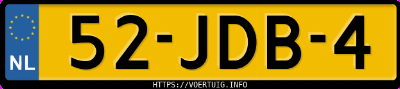 Kenteken afbeelding van 52JDB4, zwarte Volvo V70 2.0