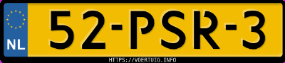 Kenteken afbeelding van 52PSR3, witte Volvo XC60 2.0t