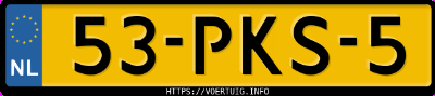 Kenteken afbeelding van 53PKS5, witte Volvo XC60 2.0t