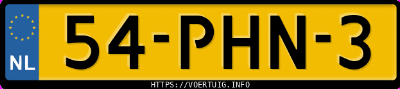 Kenteken afbeelding van 54PHN3, grijze Volvo V70 2.0t