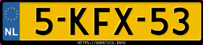 Kenteken afbeelding van 5KFX53, grijze Volvo V40 D2