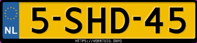 Kenteken afbeelding van 5SHD45, zwarte Volvo V40 T3
