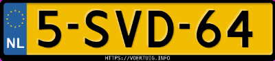 Kenteken afbeelding van 5SVD64, grijze Volvo V40