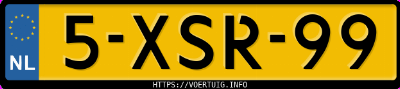 Kenteken afbeelding van 5XSR99, blauwe Volvo V70 D3