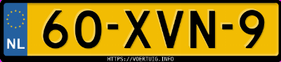 Kenteken afbeelding van 60XVN9, blauwe Volvo V70 T4