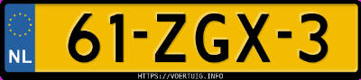 Kenteken afbeelding van 61ZGX3, witte Volvo V40 T4