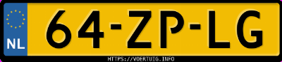 Kenteken afbeelding van 64ZPLG, blauwe Volvo 245 Dl Automatic