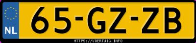 Kenteken afbeelding van 65GZZB, grijze Volvo S80