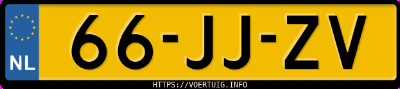 Kenteken afbeelding van 66JJZV, blauwe Volvo V70 Xc 2.4t Awd