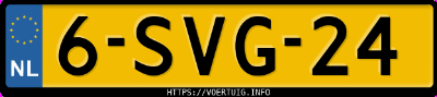 Kenteken afbeelding van 6SVG24, witte Volvo V40