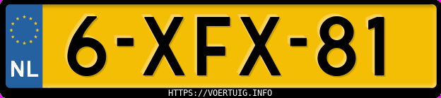 Kenteken afbeelding van 6XFX81, rode Volvo V40 D4 Drive