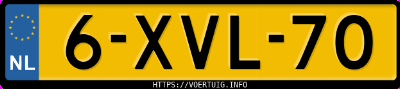 Kenteken afbeelding van 6XVL70, blauwe Volvo V60 D4