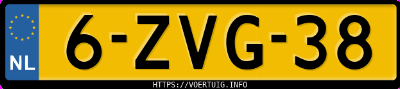 Kenteken afbeelding van 6ZVG38, blauwe Volvo V60 Plug In Hybrid D6 Awd