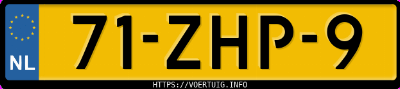 Kenteken afbeelding van 71ZHP9, zwarte Volvo V40