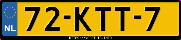 Kenteken afbeelding van 72KTT7, zwarte Volvo V70 T6 Awd