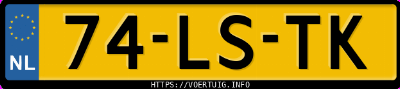 Kenteken afbeelding van 74LSTK, blauwe Volvo V70 2.4