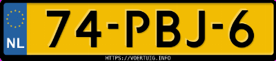 Kenteken afbeelding van 74PBJ6, zwarte Volvo XC90 2.5t Awd