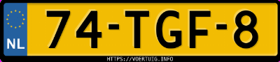 Kenteken afbeelding van 74TGF8, grijze Volvo V70 T4