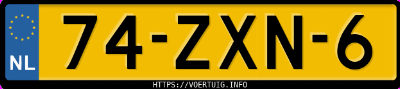 Kenteken afbeelding van 74ZXN6, grijze Volvo S 60