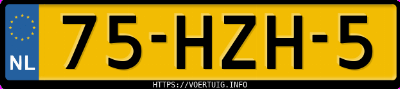 Kenteken afbeelding van 75HZH5, groene Volvo V50 1.8 Drive