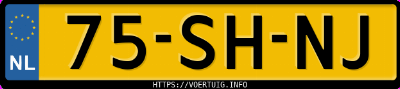 Kenteken afbeelding van 75SHNJ, zwarte Volvo V50 2.4
