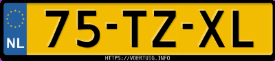Kenteken afbeelding van 75TZXL, zwarte Volvo C30 1.8 Drive