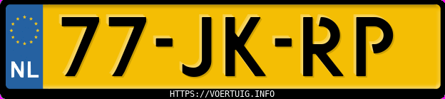 Kenteken afbeelding van 77JKRP, zwarte Volvo V70 2.4 170 Pk Aut.