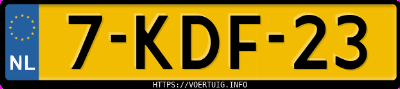 Kenteken afbeelding van 7KDF23, grijze Volvo V70 D3