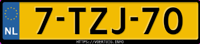 Kenteken afbeelding van 7TZJ70, grijze Volvo V70